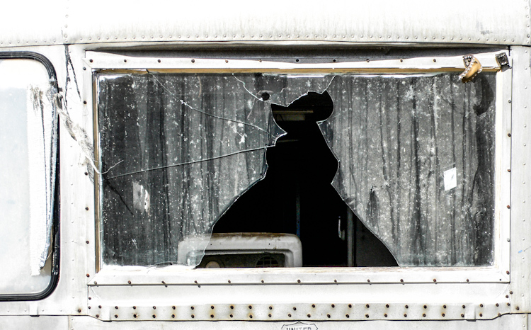 Broken Window on Trailer