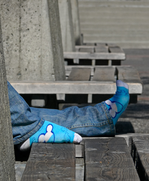Blue Socks on UC Berkeley Campus