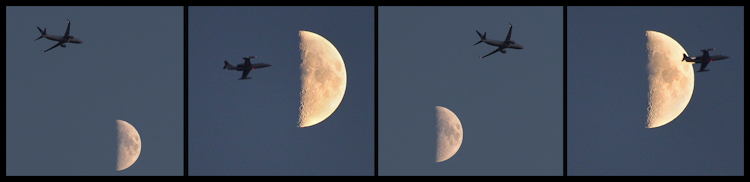 Plane flying into half moon in Seattle