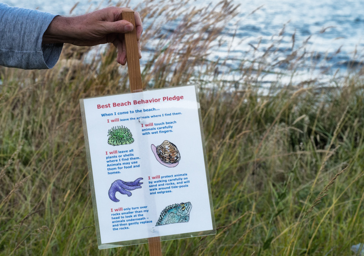 Beach Pledge Sign on Vashon Island