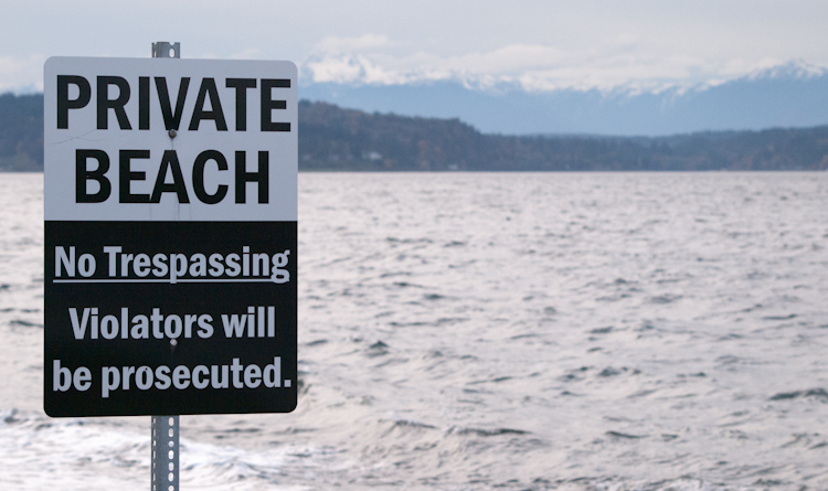 Private Beach sign in West Seattle