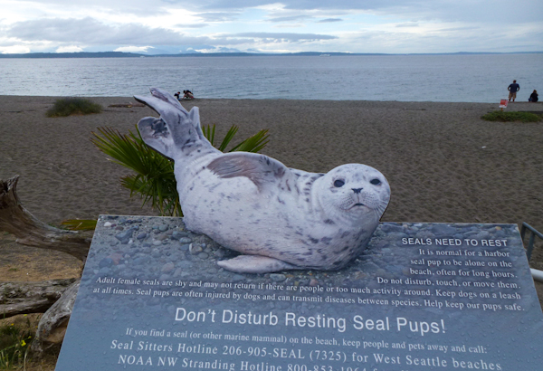 Seal Sitters Sign in West Seattle