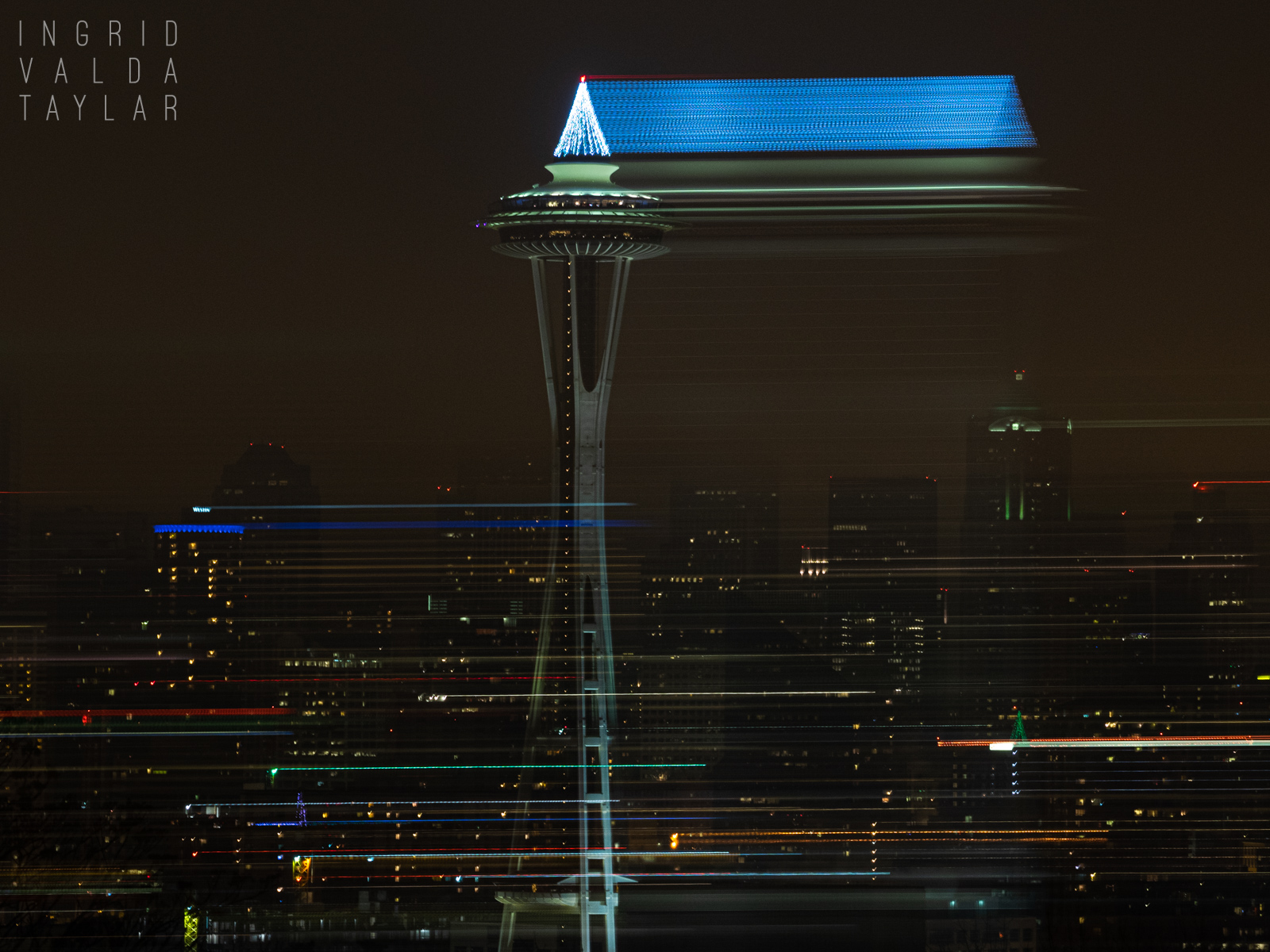 Seattle Space Needle Christmas Lights and Tree Seattle Space Needle Christmas Lights and Tree