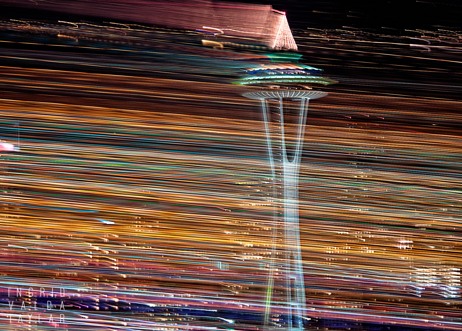 Seattle Space Needle at Christmas