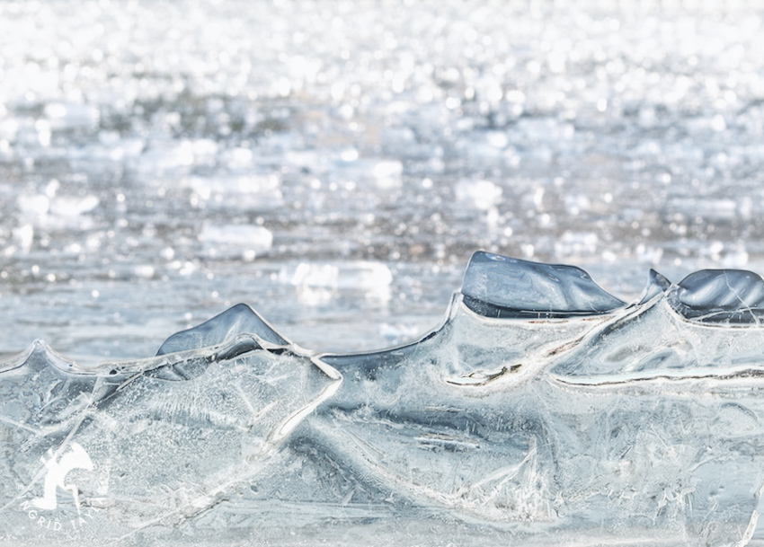 Ice blocks at Lake Union Seattle