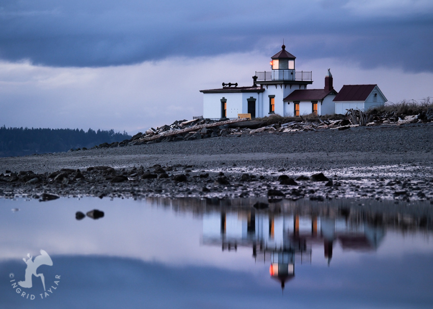 Discovery Park lighthouse reflection 