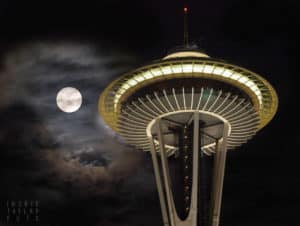 Space Needle and Moon