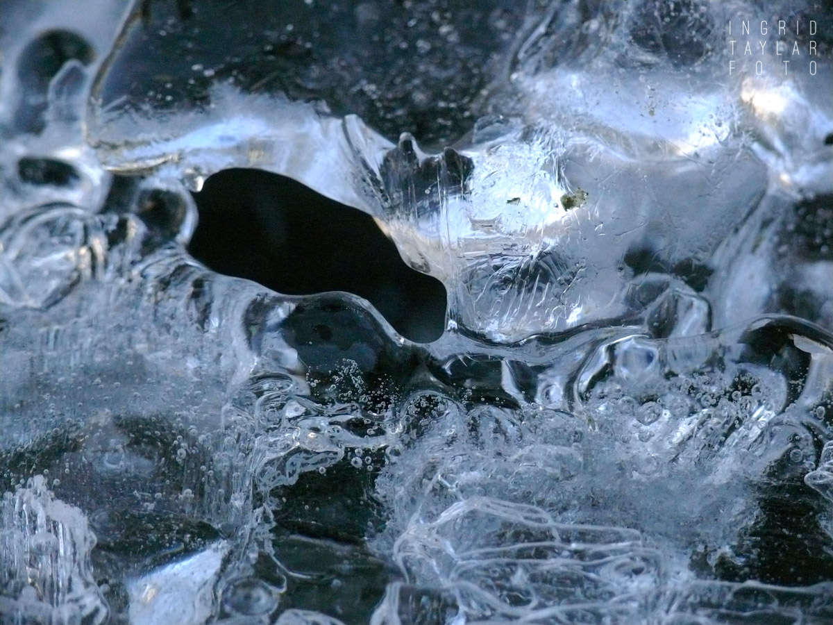 Ice Formations in a Frozen Fountain
