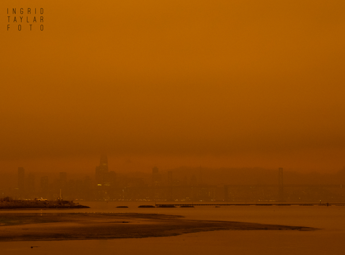 San Francisco Skyline in Orange Wildfire Smoke