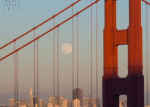 Moonrise over the Golden Gate and San Francisco