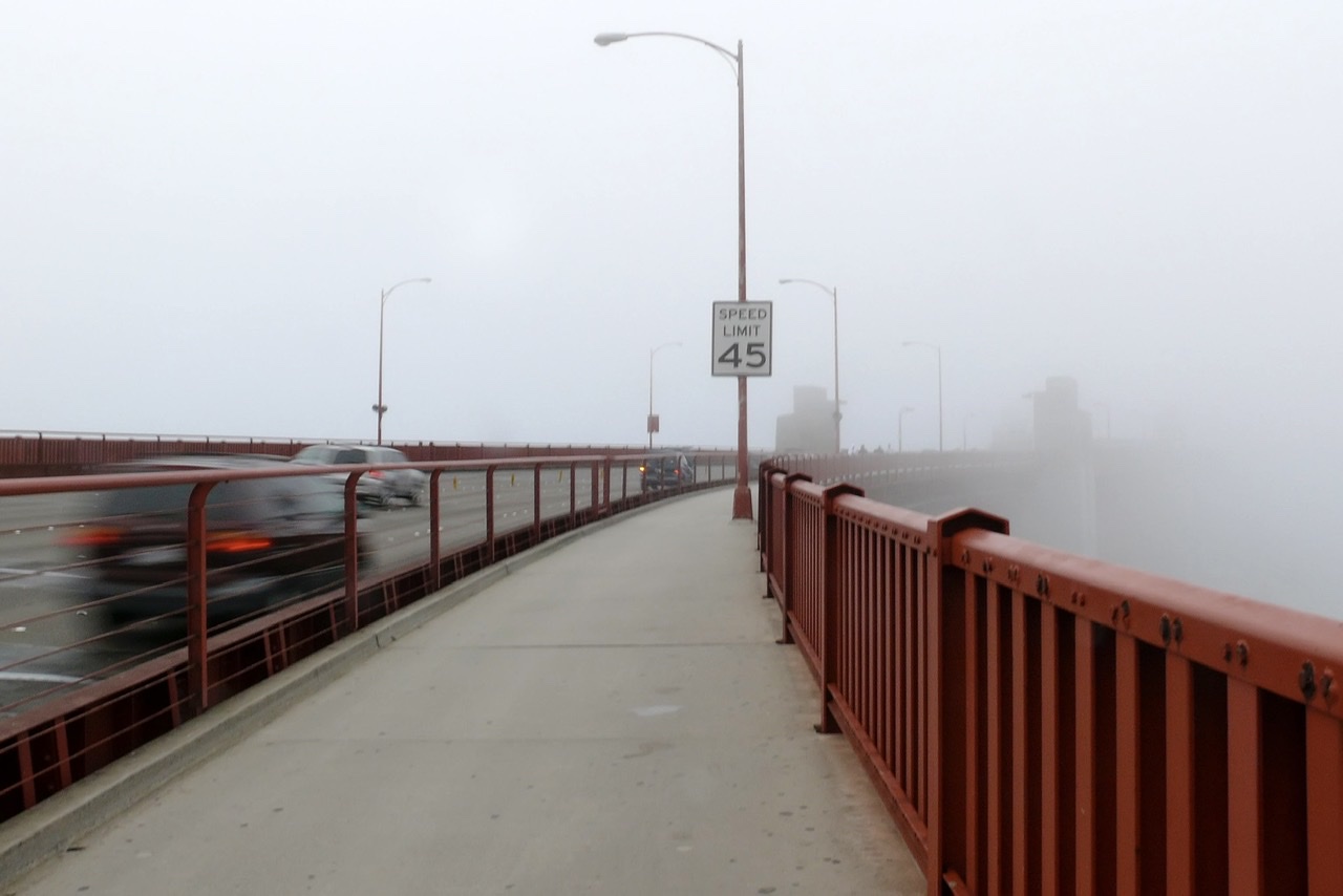 Golden Gate Bridge Pedestrian Walk in Fog