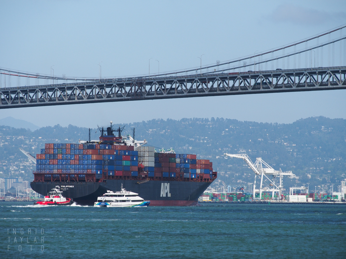 Container Ship Arriving in Port of Oakland