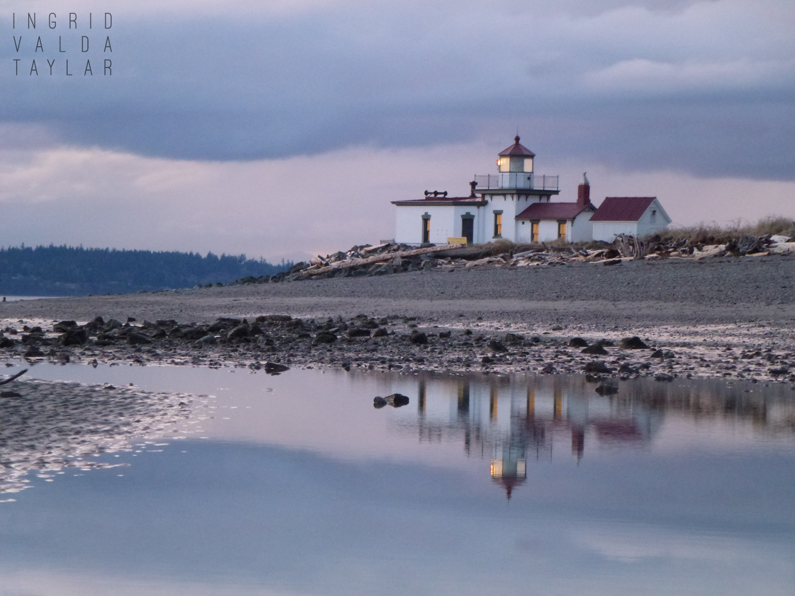West Point Lighthouse Reflected at Discovery Park Seattle