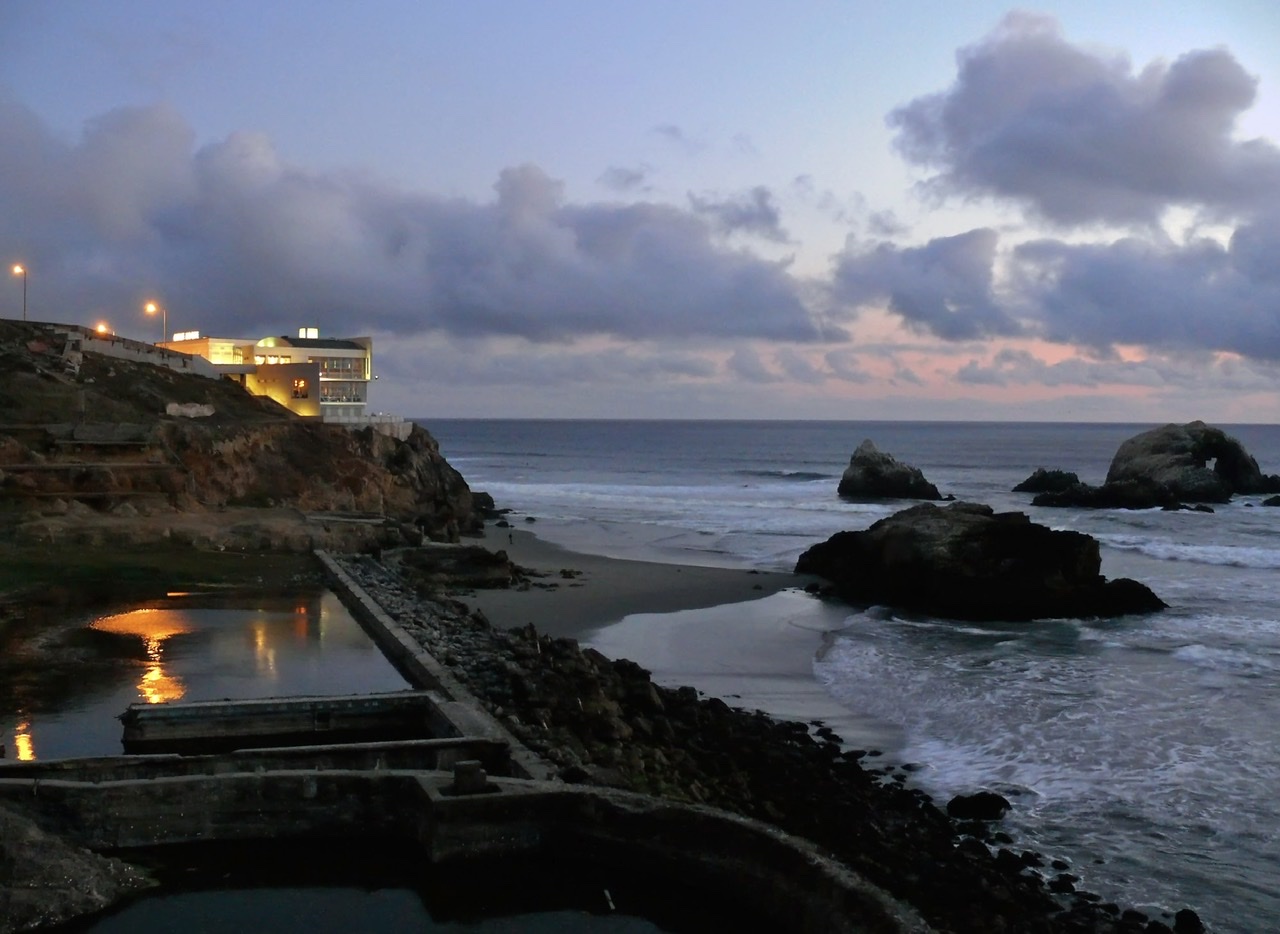 San Francisco Cliff House and Sutro Baths at Night