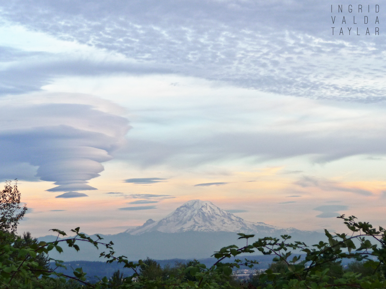 Lenticular Clouds Over Mt. Rainier