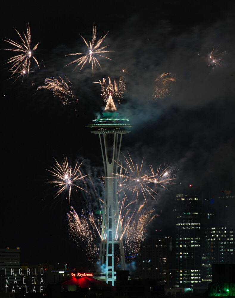 Fireworks at Seattle Space Needle